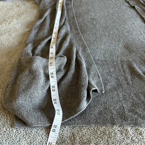 Pink Rose Gray Open Front, Pocket, Layering, Normcore Academia, Cardigan Sweater - Picture 5 of 5